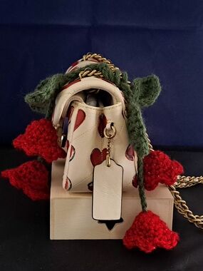 Red Flower Crochet Charms